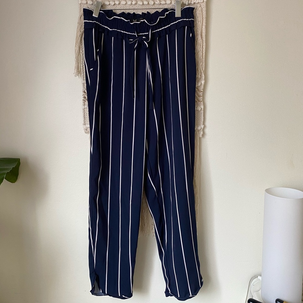 ZARA Navy & White Striped Pants